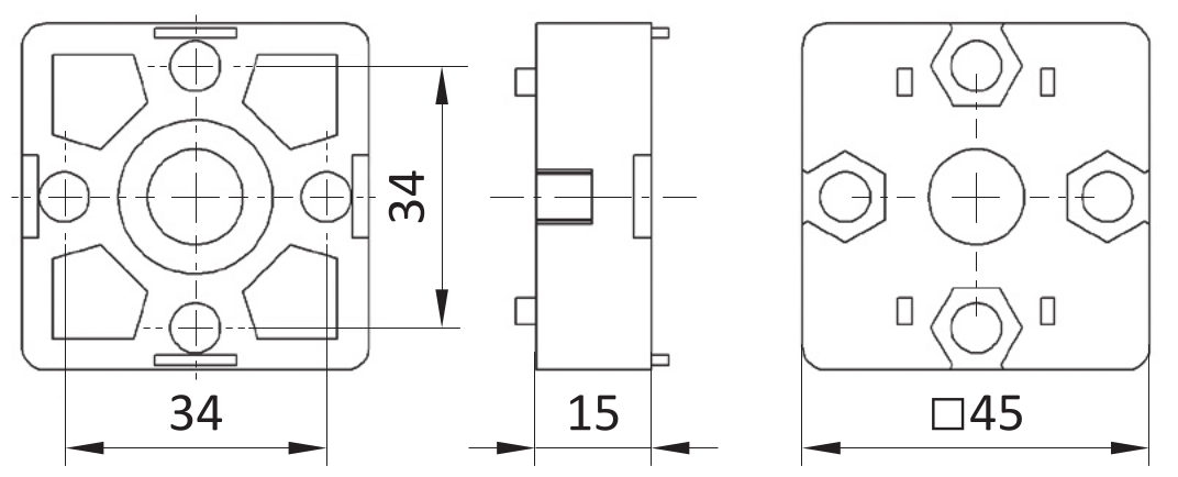 Łącznik T 45x45 ESD  [10]